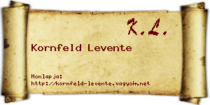 Kornfeld Levente névjegykártya